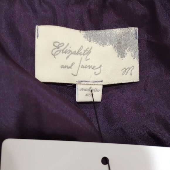 Elizabeth And James Purple Silk Ruffled Sleeveless Blouse - Size M - Picture 7 of 9